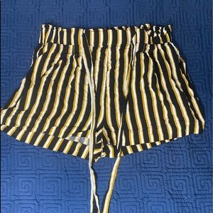 Fashionova L Yellow & Black Stripe Skirt